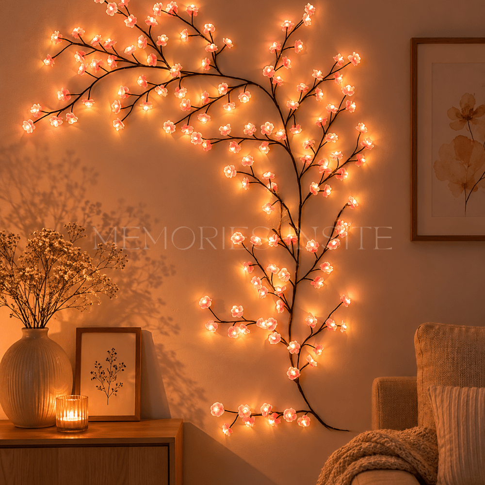 MEMORIES INSITE® BRANCH LIGHT CHERRY BLOSSOM TREE BRANCH LIGHTING - Memories InsitePINK - CHERRY BLOSSOM TREE BRANCH LIGHT 6 FEET
